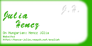 julia hencz business card